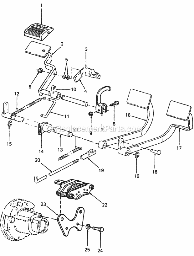 Brakes & Connections Diagram and Parts List for 1882 800000-821059, 140-721-100, 141-721-100 Cub Cadet Lawn Tractor